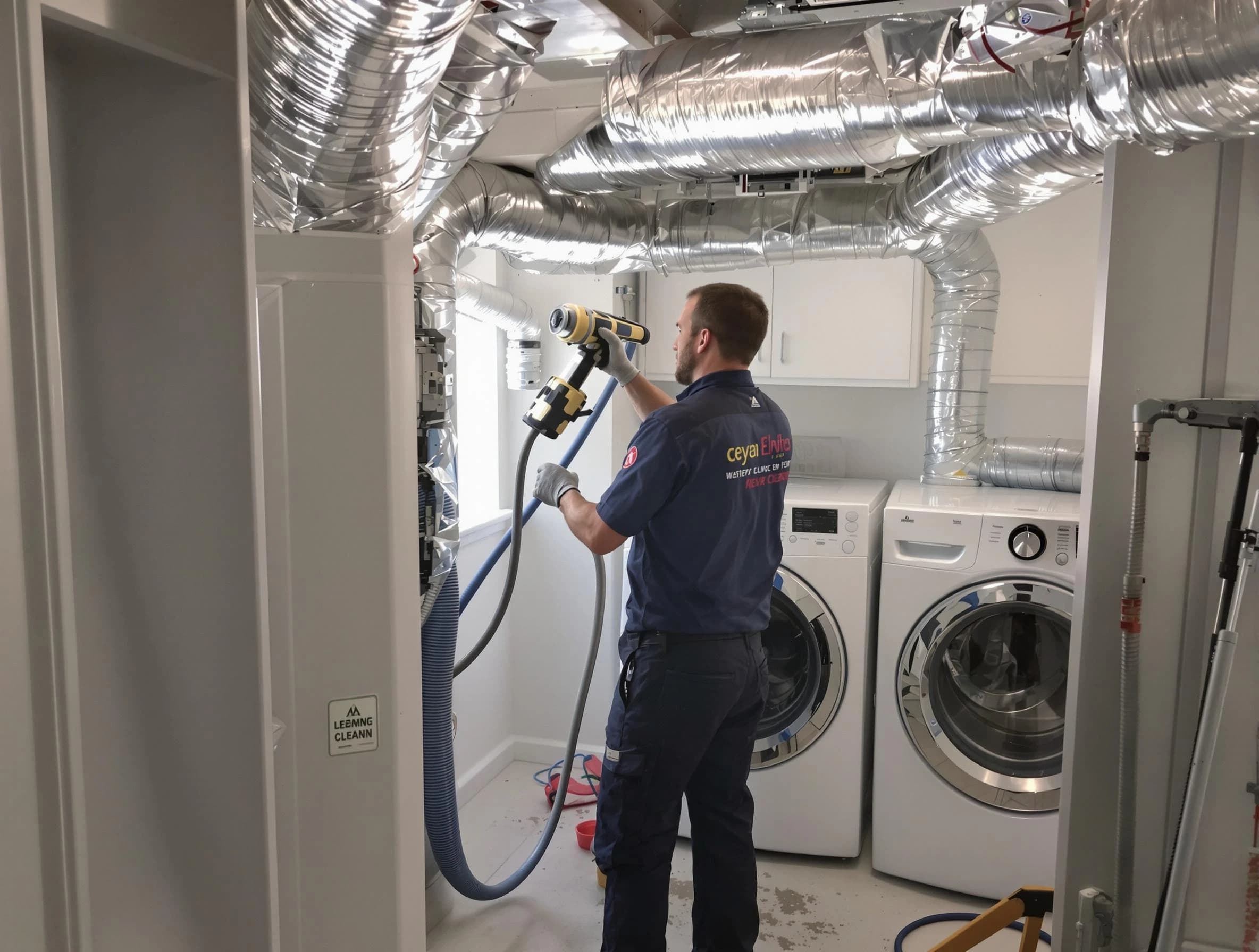 Frederick Dryer Vent Cleaning specialist using advanced equipment for thorough duct cleaning in Frederick