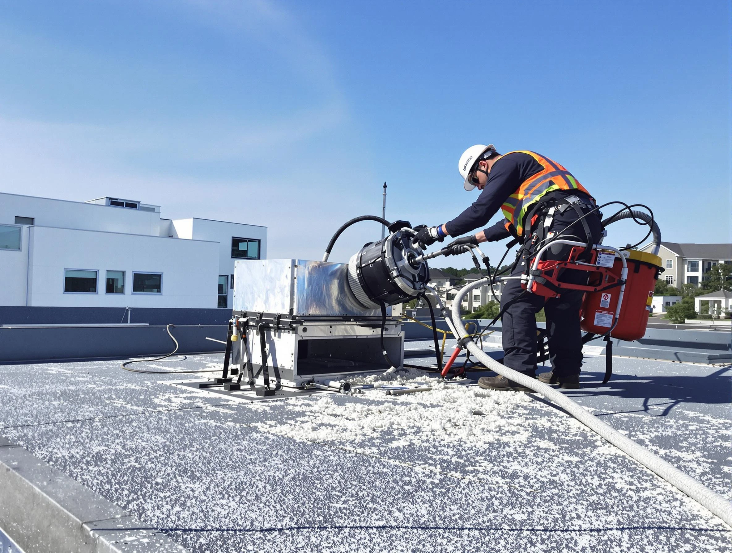 Cleaning Dryer Vent On Roof in Frederick