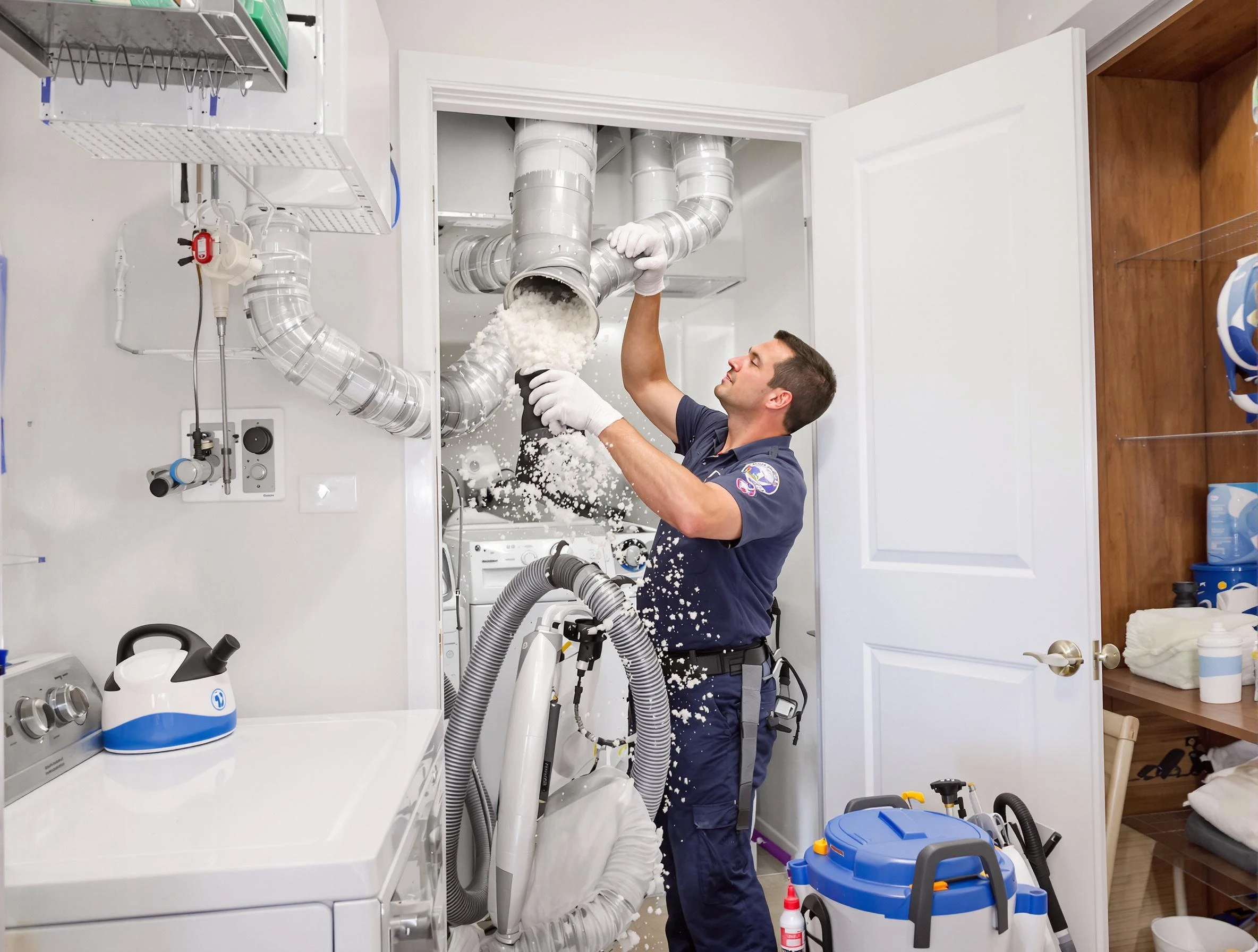 Frederick Dryer Vent Cleaning technician delivering thorough residential dryer vent cleaning service in Frederick